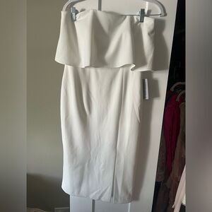 White Strapless Cocktail Dress